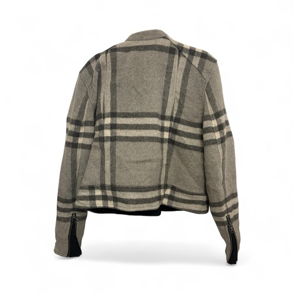 GAP Gray Plaid Bomber Jacket - Picture 2 of 5